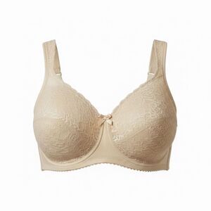 Playtex Full Coverage Bra Size 40B Beige Floral Lace Wide Strap Wireless